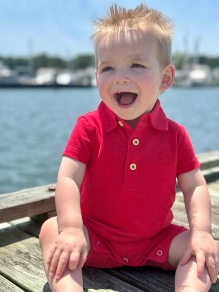 DRIFT Red Pique Polo Romper