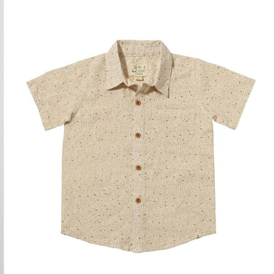 NEWPORT Oatmeal Floral Woven Shirt