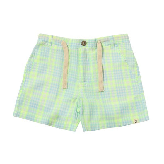 CREW Blue/Neon Plaid Shorts