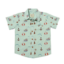  MAUI Blue Nautical Printed Shirt