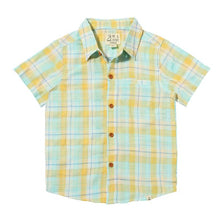  NEWPORT Lemon/Aqua Plaid Woven Shirt