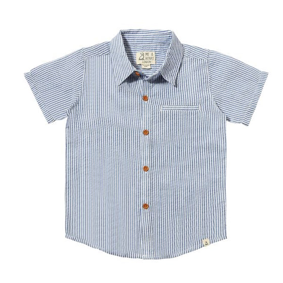 NEWPORT Royal/White Seersucker Stripe Woven Shirt