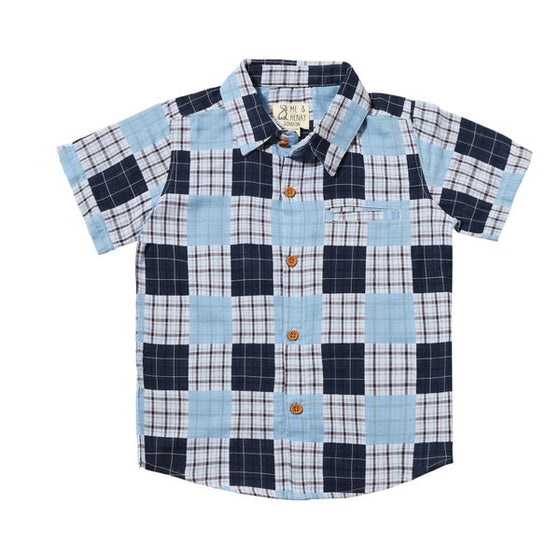 NEWPORT Navy Multi Plaid Woven Shirt