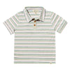 SHIPPING Blue/Grey/Yellow Stripe Ribbed Polo