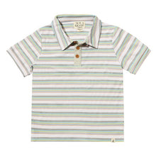  SHIPPING Blue/Grey/Yellow Stripe Ribbed Polo