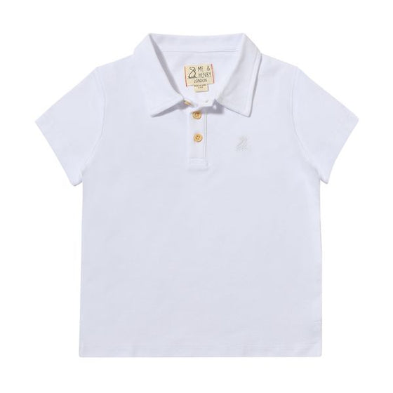 SHIPPING White Pique Polo