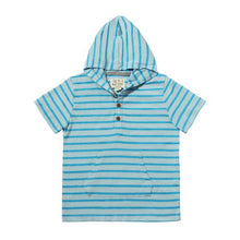  SENNEN Aqua/White Hooded Top