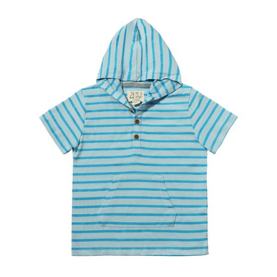 SENNEN Aqua/White Hooded Top