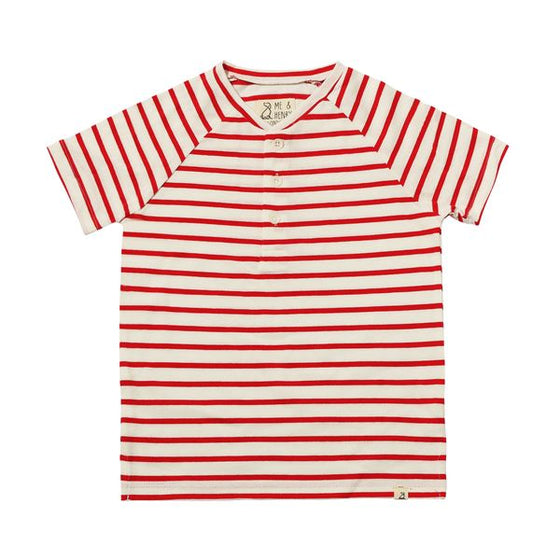 FRIGAT Red/White Stripe Raglan Henley