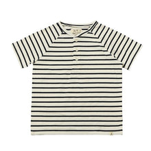  FRIGAT Black/White Stripe Raglan Henley