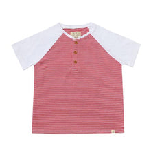  BEACON Red/White Stripe Raglan Henley