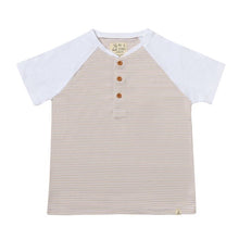  BEACON Beige/White Stripe Raglan Henley