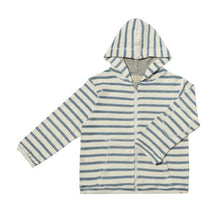  CORNWALL Blue/White Stripe Terry Zip-up