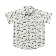  MAUI Navy Boats Printed Shirt