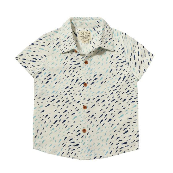 TILLER Blue/Navy Fish Printed Jersey Shirt