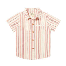  NEWPORT Coral/White Stripe Woven Shirt