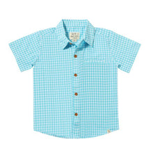  NEWPORT Aqua/White Plaid Woven Shirt