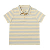 POLREATH Grey/Cream Thick Stripe Polo