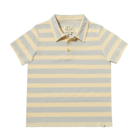 POLREATH Grey/Cream Thick Stripe Polo