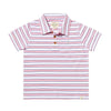 SHIPPING Pink/Navy/White Stripe Pique Polo