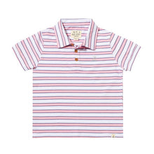  SHIPPING Pink/Navy/White Stripe Pique Polo