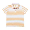 SHIPPING Tangerine/Lime/White Stripe Pique Polo