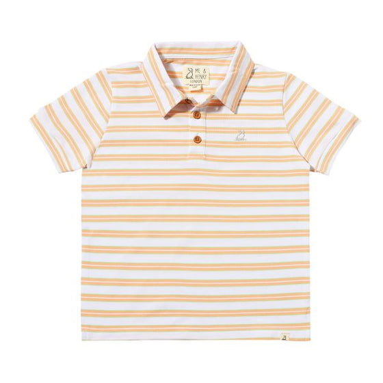 SHIPPING Tangerine/Lime/White Stripe Pique Polo