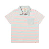 ANCHOR Pink/Sky Stripe Slub Polo