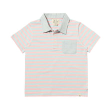  ANCHOR Pink/Sky Stripe Slub Polo