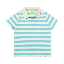  ANCHOR Aqua/White Stripe Polo