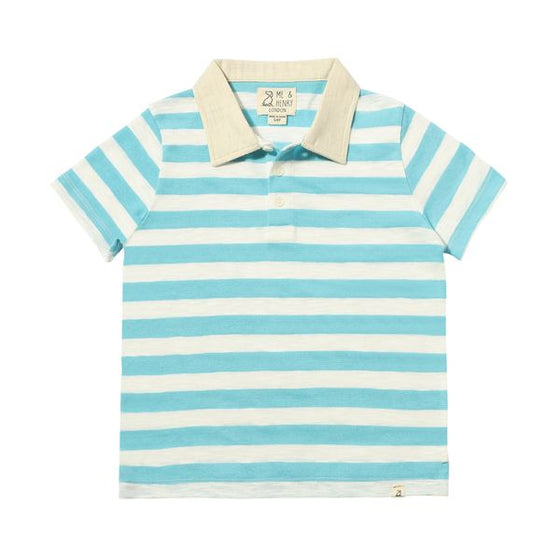 ANCHOR Aqua/White Stripe Polo