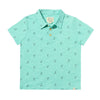 POLREATH Aqua Henry Print Polo