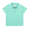 POLREATH Aqua Henry Print Polo