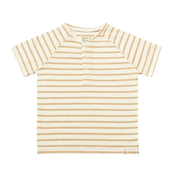 FRIGAT Beige/White Stripe Raglan Henley