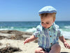 blue, seafoam, stripe, stripes, striped, button, buttons, pocket, baby, wearing, blue, heathered, cap, summer, henry.