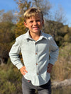 COLUMBIA Heathered Blue Rib Jersey Shirt
