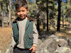 FISHER green padded vest with cord trim