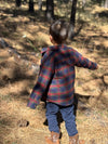 HIKER navy plaid padded jacket