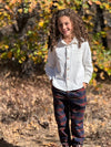 SOCIETY Festive Blue  Plaid Woven pants