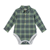 JASPER Green/Teal Plaid Woven Onesie