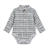 JASPER Grey/Green Patchwork plaid Woven Onesie