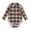 JASPER Cream/Green plaid Woven Onesie