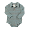 SEYMOUR China/Beige Striped Polo Onesie