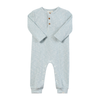 MASON Heathered Blue Ribbed Henley Romper