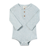 AYNOR Heathered Blue Rib Henley Onesie