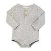 AYNOR Heathered Beige Rib Henley Onesie