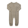 MASON Green multi stripe Ribbed Henley Romper