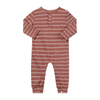 MASON Rust pique Ribbed Henley Romper