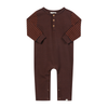 ESTILL Brown/Navy Stripe Henley Romper