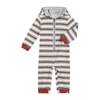 STEFANO Burgundy/Cream Stripe Hooded Romper